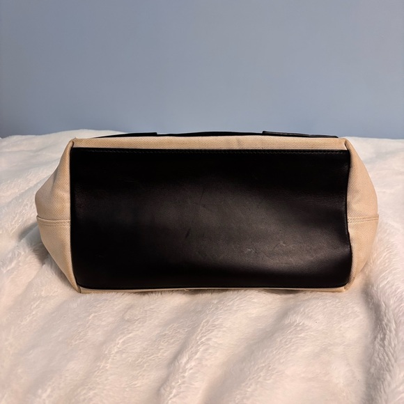 BALENCIAGA CABAS Denim Tote Bag Women White Navy Logo - Picture 5 of 7